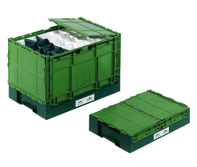 Clever-Move-Box összecsukható konténer 600 x 400 x 393 mm - Összecsukható műanyag konténer az áru biztonságos szállításához - Clever Move Box
