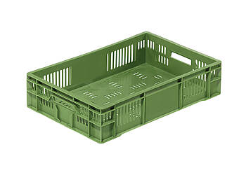 Műanyag dobozok gyümölcsök és zöldségek számára 600 x 400 x 142 mm - Perforált tartályok - funkcionalitás és tartósság az élelmiszeriparban