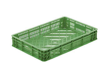 Műanyag dobozok gyümölcsök és zöldségek számára 600 x 400 x 100 mm - Perforált tartályok - ideális megoldás a gyümölcsök és zöldségek tárolására és szállítására