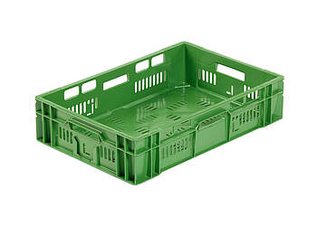 Műanyag dobozok gyümölcsök és zöldségek számára 600 x 400 x 140 mm - Norma Euro perforált tárolóedények gyümölcsök és zöldségek tárolására