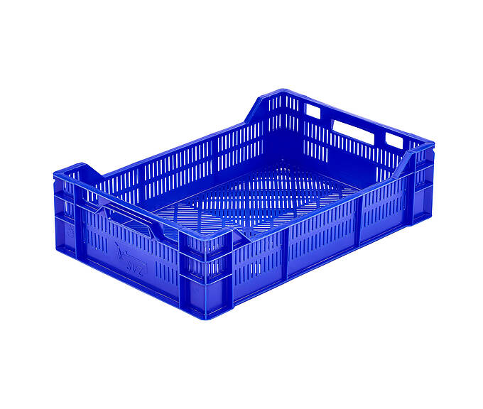 Műanyag dobozok gyümölcsök és zöldségek számára 600 x 400 x 165 mm - Műanyag tárolóedény gyümölcsök és zöldségek alacsony hőmérsékleten történő szállítására - ideális hűtőházakhoz