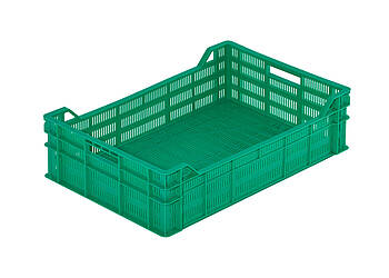 Műanyag dobozok gyümölcsök és zöldségek számára 600 x 400 x 160 mm - Műanyag tárolóedény gyümölcsök és zöldségek szállítására - N-160 modell