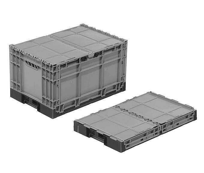 Clever-Move-Box összecsukható konténer 600 x 400 x 340 mm - Összecsukható műanyag konténer az áru biztonságos szállításához - Clever Move Box