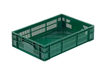 Műanyag dobozok gyümölcsök és zöldségek számára 600 x 400 x 140 mm - Műanyag doboz gyümölcsökhöz: ideális eper, málna, cseresznye szállításához.