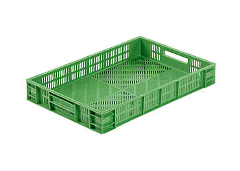 Műanyag dobozok gyümölcsök és zöldségek számára 600 x 400 x 90 mm - 0703-1000 - Műanyag doboz, ideális a bogyós gyümölcsök szállítására