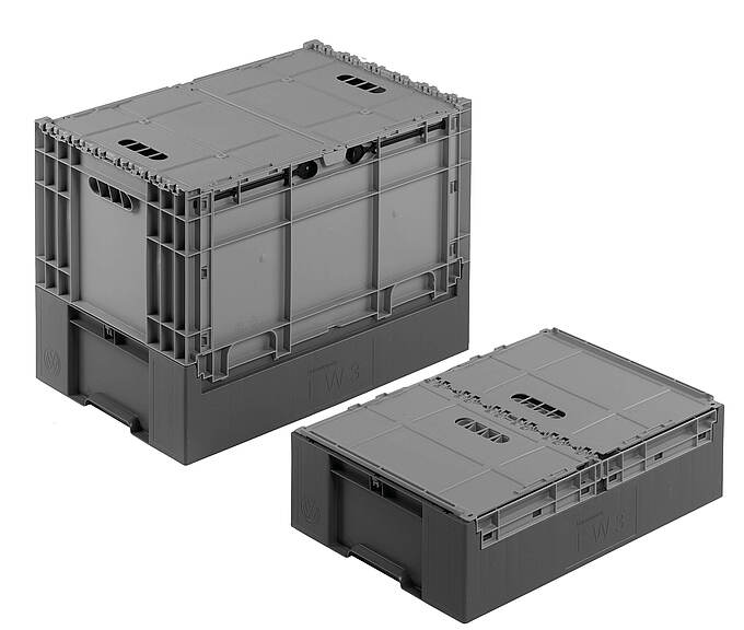 Clever-Move-Box összecsukható konténer 600 x 400 x 440 mm - Összecsukható műanyag konténer az áru biztonságos szállításához - Clever Move Box