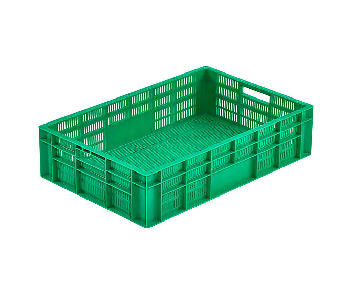 Műanyag dobozok gyümölcsök és zöldségek számára 600 x 400 x 150 mm - Műanyag tartály törékeny gyümölcsök és zöldségek szállítására - N-150-es modell