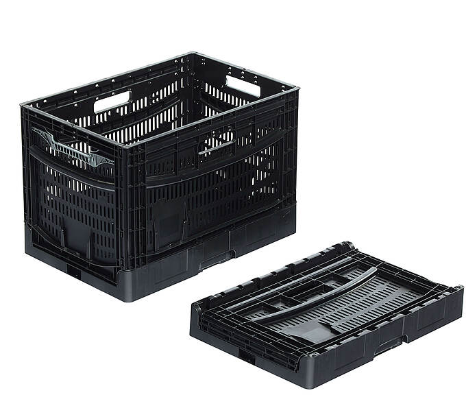 Clever-Fresh-Box összecsukható doboz extra magasan 600 x 400 x 410 mm - Műanyag összecsukható konténer friss élelmiszerek logisztikájához - extra magas