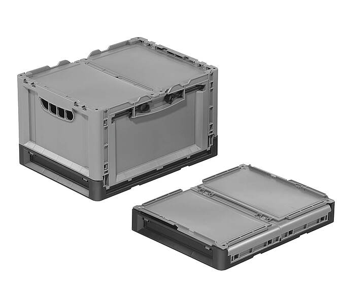 Clever-Move-Box összecsukható konténer 400 x 300 x 240 mm - Összecsukható műanyag konténer az áru biztonságos szállításához - Clever Move Box