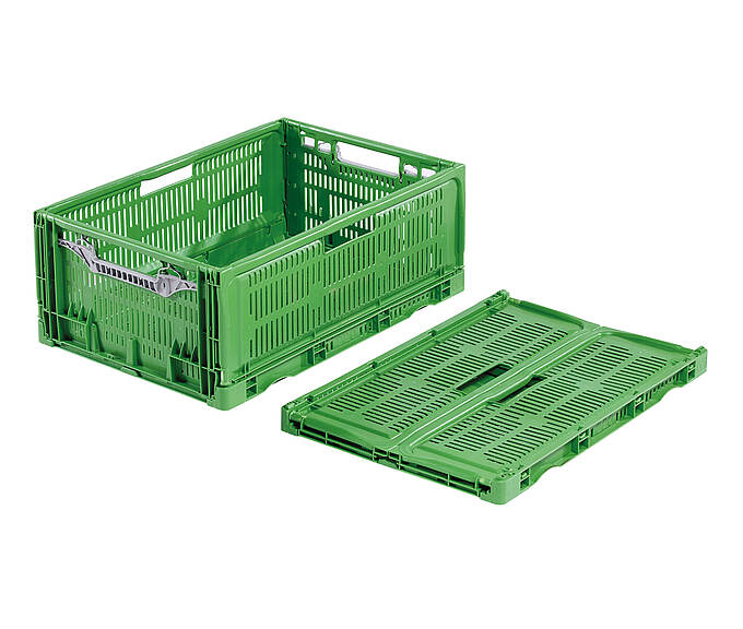Összecsukható tartály 600 x 400 x 228 mm - Összecsukható konténer a friss élelmiszerek logisztikájához